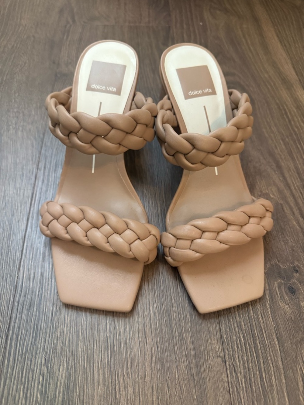 Dolce Vita Braided Double-Strap Slide Sandals in Tan
